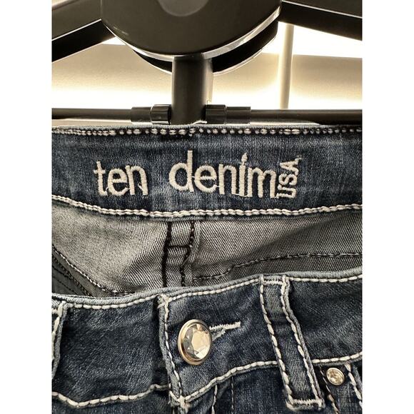 X Ten Denim Womens Blue Jeans Size 7 Studded Boot Cut - Picture 1 of 8